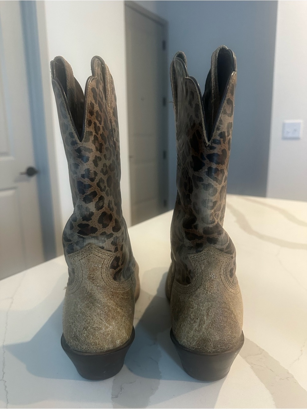 Leopard Print Ariat Boots - Brown